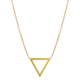 14k Yellow Gold Triangle Delta Symbol Pendant Necklace, 18" fine designer jewelry for men and women